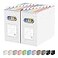Oterri File Organizer Box Portable Collapsible Cardboard File Folder Organizer with Handle for Letter Size Hanging Files Document Storage Box for Home Office Classroom 2 Packs White