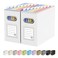 Oterri File Organizer Box Portable Collapsible Cardboard File Folder Organizer with Handle for Letter Size Hanging Files Document Storage Box for Home Office Classroom 2 Packs White