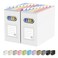 Oterri File Organizer Box Portable Collapsible Cardboard File Folder Organizer with Handle for Letter Size Hanging Files Document Storage Box for Home Office Classroom 2 Packs White