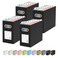 Oterri File Organizer Box Portable Collapsible Cardboard File Folder Organizer with Handle for Letter Size Hanging Files Document Storage Box for Home Office Classroom 2 Packs Black