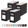 Oterri File Organizer Box Portable Collapsible Cardboard File Folder Organizer with Handle for Letter Size Hanging Files Document Storage Box for Home Office Classroom 2 Packs Black