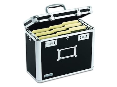 Vaultz File Organizer Storage Box 14 x 7 x 1219 Inch Letter Size Portable Locking Storage Totes with Dual Combination Locks for Filing Office Documents Black