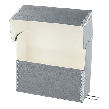 Lineco Archival Document Storage Box with Metal Edge AcidFree Gray Boxboard Organize and Store Files Prints Photos LegalSized Case 155 x 105 x 5 Wide