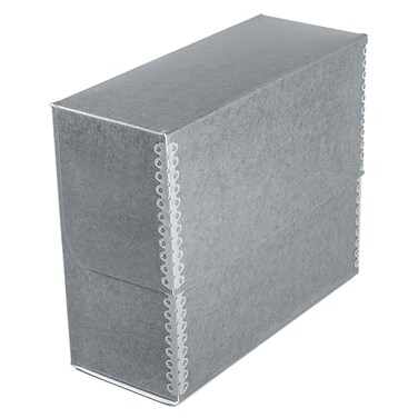 Lineco Archival Document Storage Box with Metal Edge AcidFree Gray Boxboard Organize and Store Files Prints Photos JumboSized Case 155 x 125 x 5 Wide