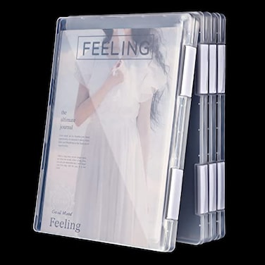 Gersoniel 4 Pcs Magazine Protectors for Collectors A4 File Paper Storage Box Magazine Covers Plastic Protector Clear Portable Project Case Holder Folder Document Organizer for Office Supplies 12 1 x 9