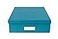 Bigso Box of Sweden Bigso Oskar Fiberboard Label Frame Document Letter Box File Organizer Box for Important Paperwork Document Storage with a Lid Metal Label Window 33 in x 102 in x 138 in Turquoise