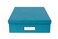 Bigso Box of Sweden Bigso Oskar Fiberboard Label Frame Document Letter Box File Organizer Box for Important Paperwork Document Storage with a Lid Metal Label Window 33 in x 102 in x 138 in Turquoise