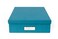 Bigso Box of Sweden Bigso Oskar Fiberboard Label Frame Document Letter Box File Organizer Box for Important Paperwork Document Storage with a Lid Metal Label Window 33 in x 102 in x 138 in Turquoise
