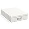 Bigso Box of Sweden Bigso Oskar Fiberboard Label Frame Document Letter Box File Organizer Box for Important Paperwork Durable Document Storage with a Lid Metal Label Window 33 in x 102 in x 138 in Whi