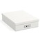 Bigso Box of Sweden Bigso Oskar Fiberboard Label Frame Document Letter Box File Organizer Box for Important Paperwork Durable Document Storage with a Lid Metal Label Window 33 in x 102 in x 138 in Whi