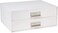 Bigso Box of Sweden Birger 2Drawer Fiberboard Label Frame Document Letter Box Desktop Drawers for Loose Papers Documents More with Metal Label Holder 131 x 10 x 57 White
