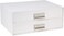 Bigso Box of Sweden Birger 2Drawer Fiberboard Label Frame Document Letter Box Desktop Drawers for Loose Papers Documents More with Metal Label Holder 131 x 10 x 57 White