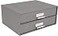 Bigso Box of Sweden Birger 2Drawer Fiberboard Label Frame Document Letter Box for Loose Papers Documents and More Desktop Storage Drawers wMetal Label Holder 131 x 10 x 57 Grey