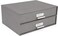 Bigso Box of Sweden Birger 2Drawer Fiberboard Label Frame Document Letter Box for Loose Papers Documents and More Desktop Storage Drawers wMetal Label Holder 131 x 10 x 57 Grey