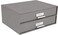 Bigso Box of Sweden Birger 2Drawer Fiberboard Label Frame Document Letter Box for Loose Papers Documents and More Desktop Storage Drawers wMetal Label Holder 131 x 10 x 57 Grey