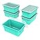 Storex Small Cubby Bins Plastic Storage Containers for Classroom with NonSnap Lid 122 x 78 x 51 inches Teal 62412U05C Pack of 5