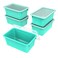Storex Small Cubby Bins Plastic Storage Containers for Classroom with NonSnap Lid 122 x 78 x 51 inches Teal 62412U05C Pack of 5