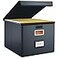 Huolewa File Organizer Box with Lid Collapsible Faux Leather Hanging File Folder Box Organizer with Plastic Slides Decorative HomeOffice Filing System Boxes for File and Folders Storage