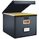Huolewa File Organizer Box with Lid Collapsible Faux Leather Hanging File Folder Box Organizer with Plastic Slides Decorative HomeOffice Filing System Boxes for File and Folders Storage