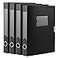 HUA JIE A4 Storage File Boxes Archives Cases Foldable Plastic File Folder Thickened to 58cmLarge CapacityBlackPack of 4