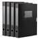 HUA JIE A4 Storage File Boxes Archives Cases Foldable Plastic File Folder Thickened to 58cmLarge CapacityBlackPack of 4