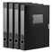 HUA JIE A4 Storage File Boxes Archives Cases Foldable Plastic File Folder Thickened to 58cmLarge CapacityBlackPack of 4