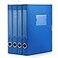 HUA JIE A4 Storage File Boxes Plastic Archives Cases with Lid File Folder Organizer Document Filing Box for Office Letter Size Paper31424 cm BluePack of 4