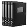 HUA JIE A4 Storage File Boxes Plastic Archives Cases with Lid File Folder Organizer Document Filing Box for Office Letter Size Paper31424 cm BlackPack of 4