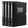 HUA JIE A4 Storage File Boxes Plastic Archives Cases with Lid File Folder Organizer Document Filing Box for Office Letter Size Paper31424 cm BlackPack of 4