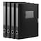 HUA JIE A4 Storage File Boxes Plastic Archives Cases with Lid File Folder Organizer Document Filing Box for Office Letter Size Paper31424 cm BlackPack of 4