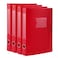 HUA JIE A4 Storage File Boxes Plastic Archives Cases with Lid File Folder Organizer Document Filing Box for office Letter Size Paper31424 cm RedPack of 4