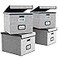 Huolewa Portable File Organizer Boxes Set of 4 Large Linen Hanging Office Document Storage Boxes with Lids Collapsible Filing Storage Boxes for OfficeDecorHome 149 x 127 x 108 inch