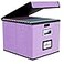 Huolewa File Organizer Box with Lid Collapsible File Folder Organizer for Office Document Storage Filing Box with Plastic Slide for Letter Size Hanging File Folders1 Pack Lavender