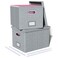 Oterri 2 Pack File Storage Organizer Filing Box Portable File Box with Lid Fit for LetterLegal File Folder Storage Document Organizer Gray