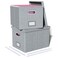 Oterri 2 Pack File Storage Organizer Filing Box Portable File Box with Lid Fit for LetterLegal File Folder Storage Document Organizer Gray
