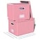 Oterri 2 Pack File Storage Organizer Filing Box Portable File Box with Lid Fit for LetterLegal File Folder Storage document organizer Newpink