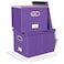 Oterri 2 Pack File Storage Organizer Filing Box Portable File Box with Lid Fit for LetterLegal File Folder Storage Document Organizer Purple