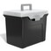 STAPLES File Folder Tote Portable Filing Box for Letter SIze Hanging Folders Security Latch BuiltIn Lid Organizer BlackClear