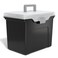 STAPLES File Folder Tote Portable Filing Box for Letter SIze Hanging Folders Security Latch BuiltIn Lid Organizer BlackClear