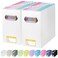 BALEINE File Organizer Box Cardboard File Folder Organizer with Handle for Letter Size Portable Collapsible Hanging Filing Box for Home Office Document Storage 2 Pack White