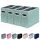 ComfortKeeper 4 Packs Letter Size File Organizer File Folders Organizer Fabric Storage Box Collapsible Paper Organizer with Metal Handle Smooth PVC Rails Only Box Green