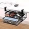 ROLIZOE Sliding Under Desk Drawer Organizer No Drilling 2 Drawers Slide Out Desktop Or Under Table Storage Metal Clamp On Desk Drawer Attachment AntiSlip Under Desk Organizer for Home Office
