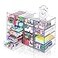 VZKAH Acrylic Organizer with Drawers 20 Drawers 4 Sets Desk Organizer and Storage Clear Makeup Organization For OfficeArt SupplyCraft Storage and Organization