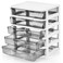 DEAYOU 5 Drawer Desktop Storage Bin Unit Small Plastic Organizer White Frame with Clear Drawer Mini Container Case for Desk Storing Craft Accessory Stationery
