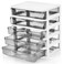 DEAYOU 5 Drawer Desktop Storage Bin Unit Small Plastic Organizer White Frame with Clear Drawer Mini Container Case for Desk Storing Craft Accessory Stationery