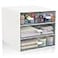 Zyners Desk Organizer with Drawer Office Organizer with 4 Drawers Desk Storage Box for Desktop Dressing table Office School Home Plastic Box and 4 Acrylic DrawersWhite