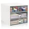 Zyners Desk Organizer with Drawer Office Organizer with 4 Drawers Desk Storage Box for Desktop Dressing table Office School Home Plastic Box and 4 Acrylic DrawersWhite