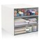 Zyners Desk Organizer with Drawer Office Organizer with 4 Drawers Desk Storage Box for Desktop Dressing table Office School Home Plastic Box and 4 Acrylic DrawersWhite