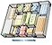 Marbrasse Expandable Desk Drawer Organizer Mesh Drawer Organizer Tray with 10 Adjustable Compartments Desk Organizers and Accessories 5 Dividers Drawer for Office Supplies Makeup Vanity Black
