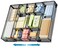 Marbrasse Expandable Desk Drawer Organizer Mesh Drawer Organizer Tray with 10 Adjustable Compartments Desk Organizers and Accessories 5 Dividers Drawer for Office Supplies Makeup Vanity Black